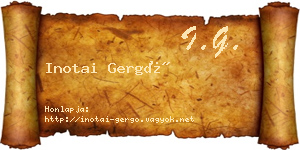 Inotai Gergő névjegykártya
